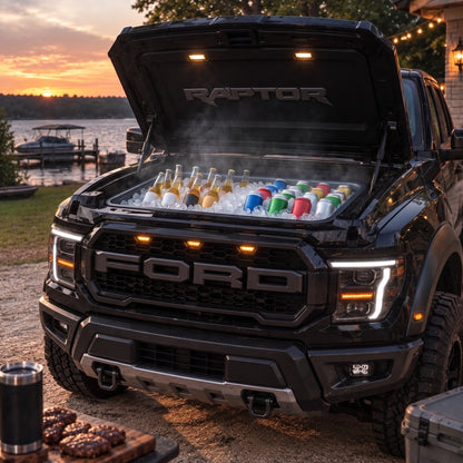 Bumper BBQ Truck Hood Cooler — Black (Raptor)