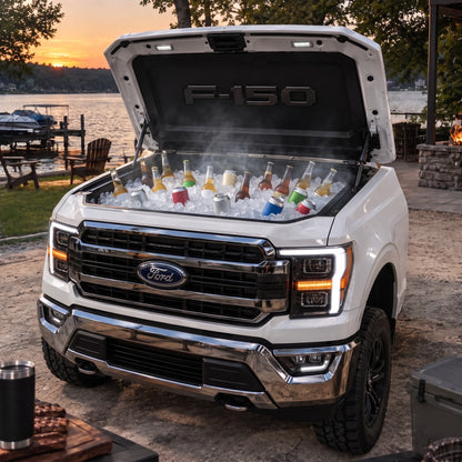 Bumper BBQ Truck Hood Cooler — White (F150)